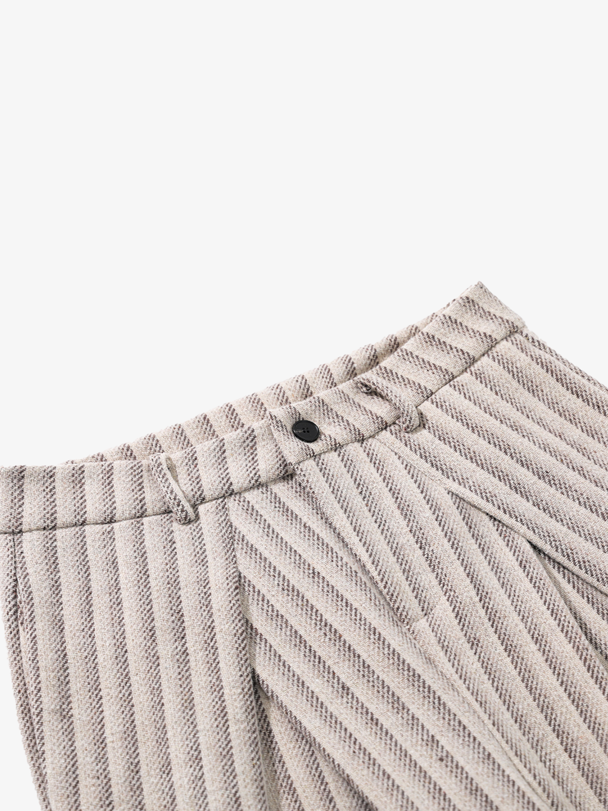 Deep-Pleat Striped Wide-Leg Trousers