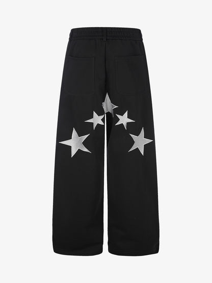 Flag Graphic Embroidered Sweatpants