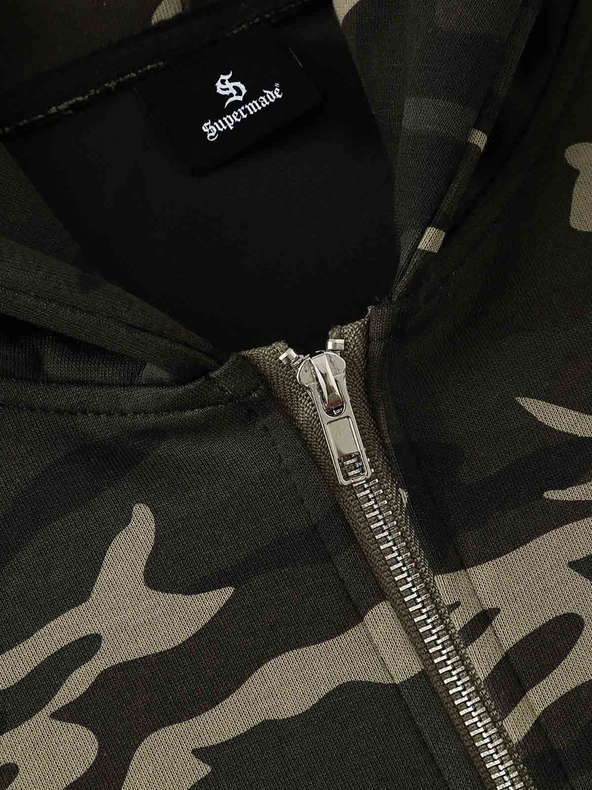 Camo Stripe Patchwork Embroidered Set