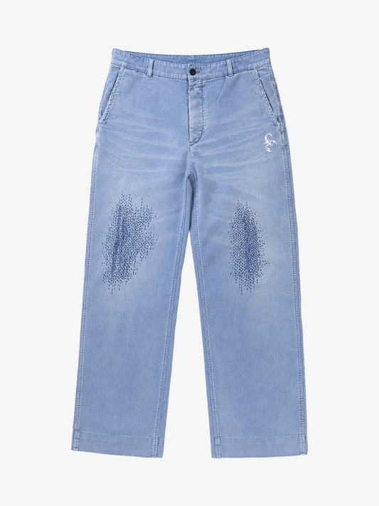 Sashiko Stitch Work Pants