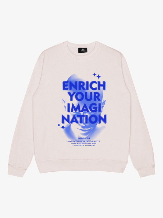 Portrait Phantom Letter Print Crew Neck Sweatshirt 
