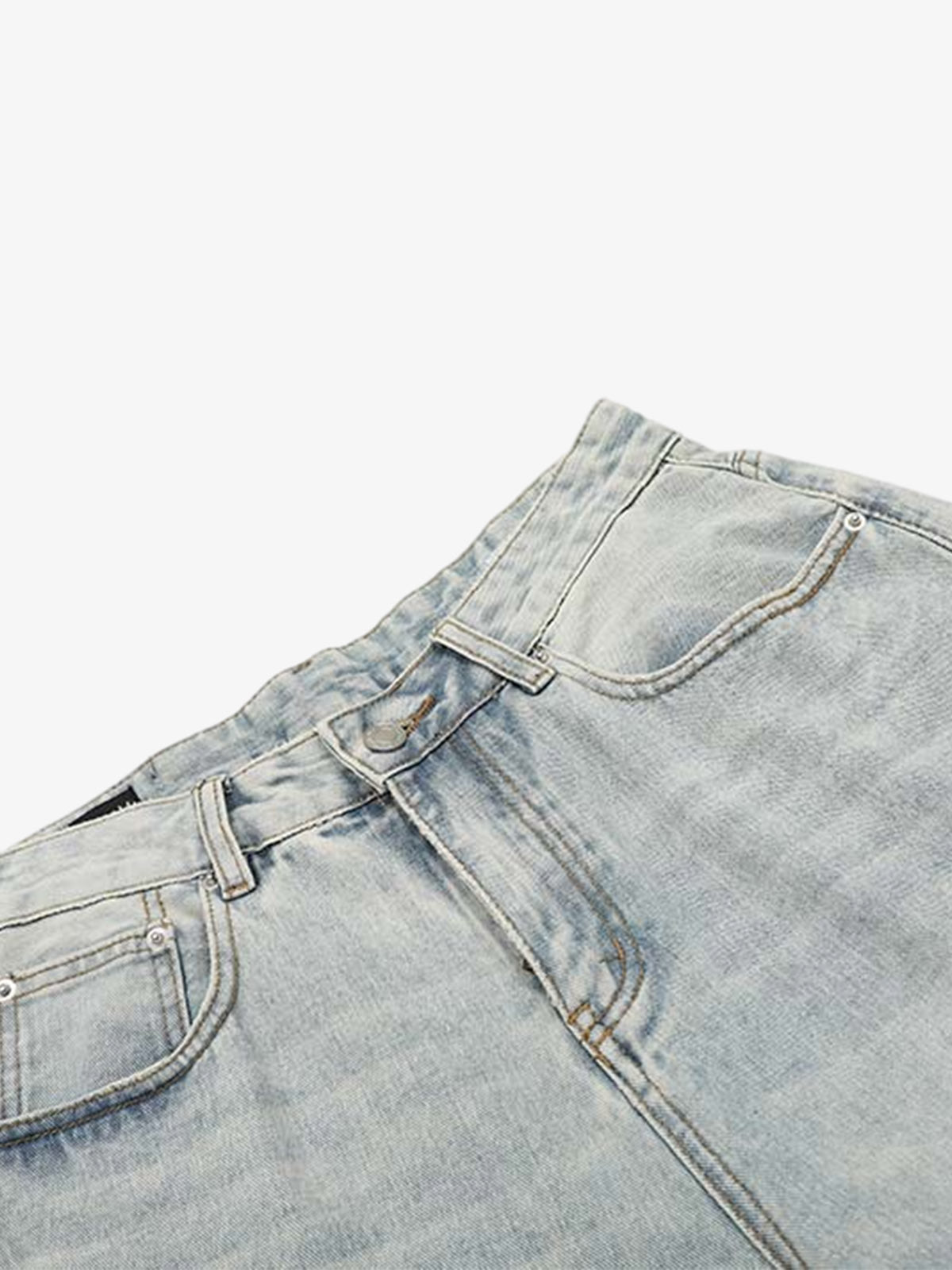 Light Wash Denim Wide Leg Bermuda Shorts for Women High Waist Casual Summer Style 