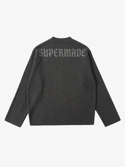 Gothic Distressed V-Neck Sweater