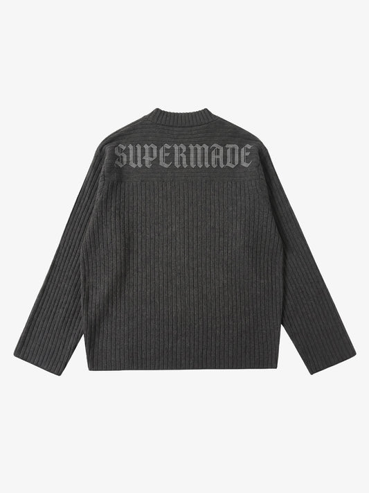 Gothic Distressed V-Neck Sweater
