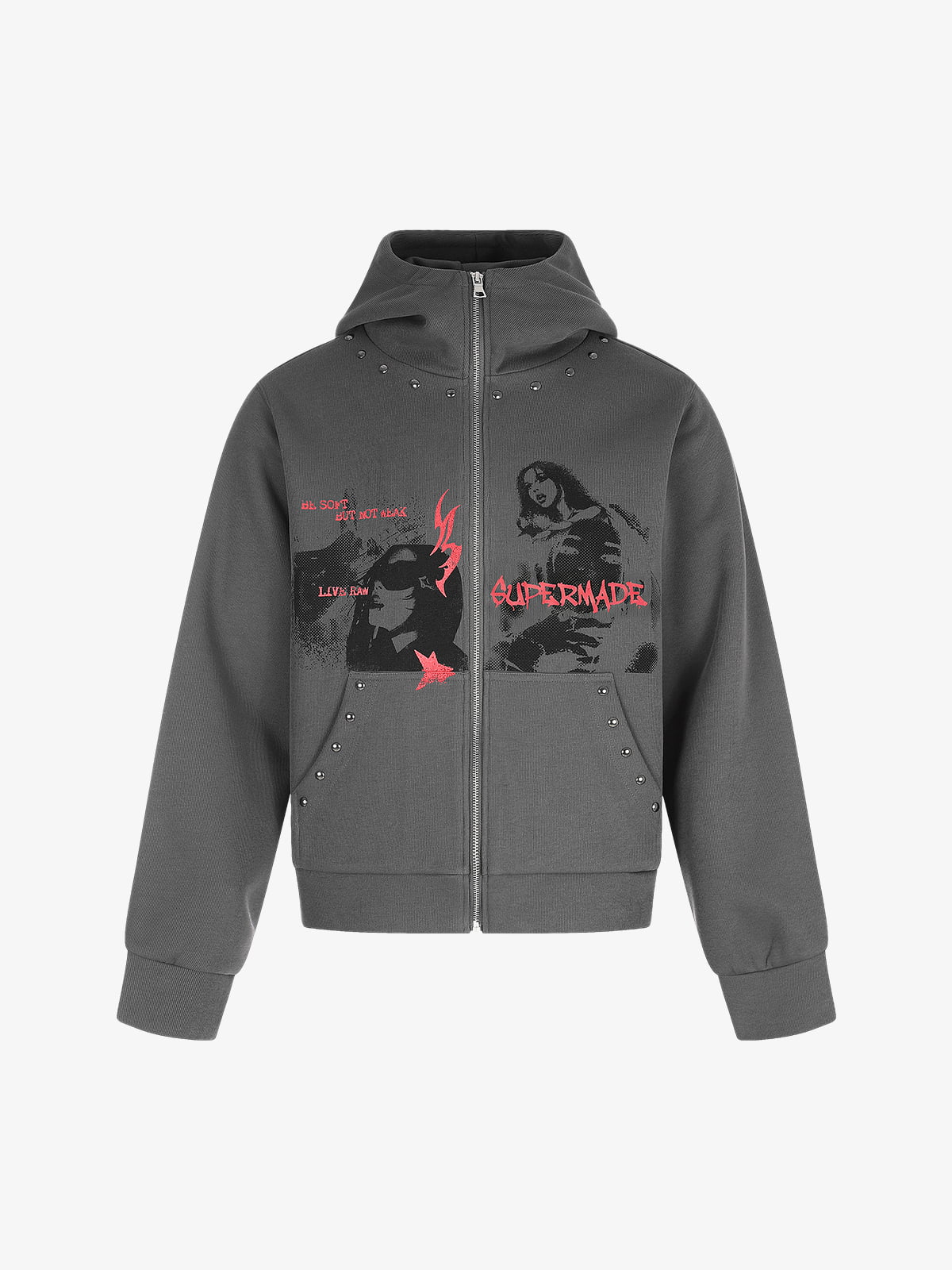 Rivet Character Graphic Zip Hoodie