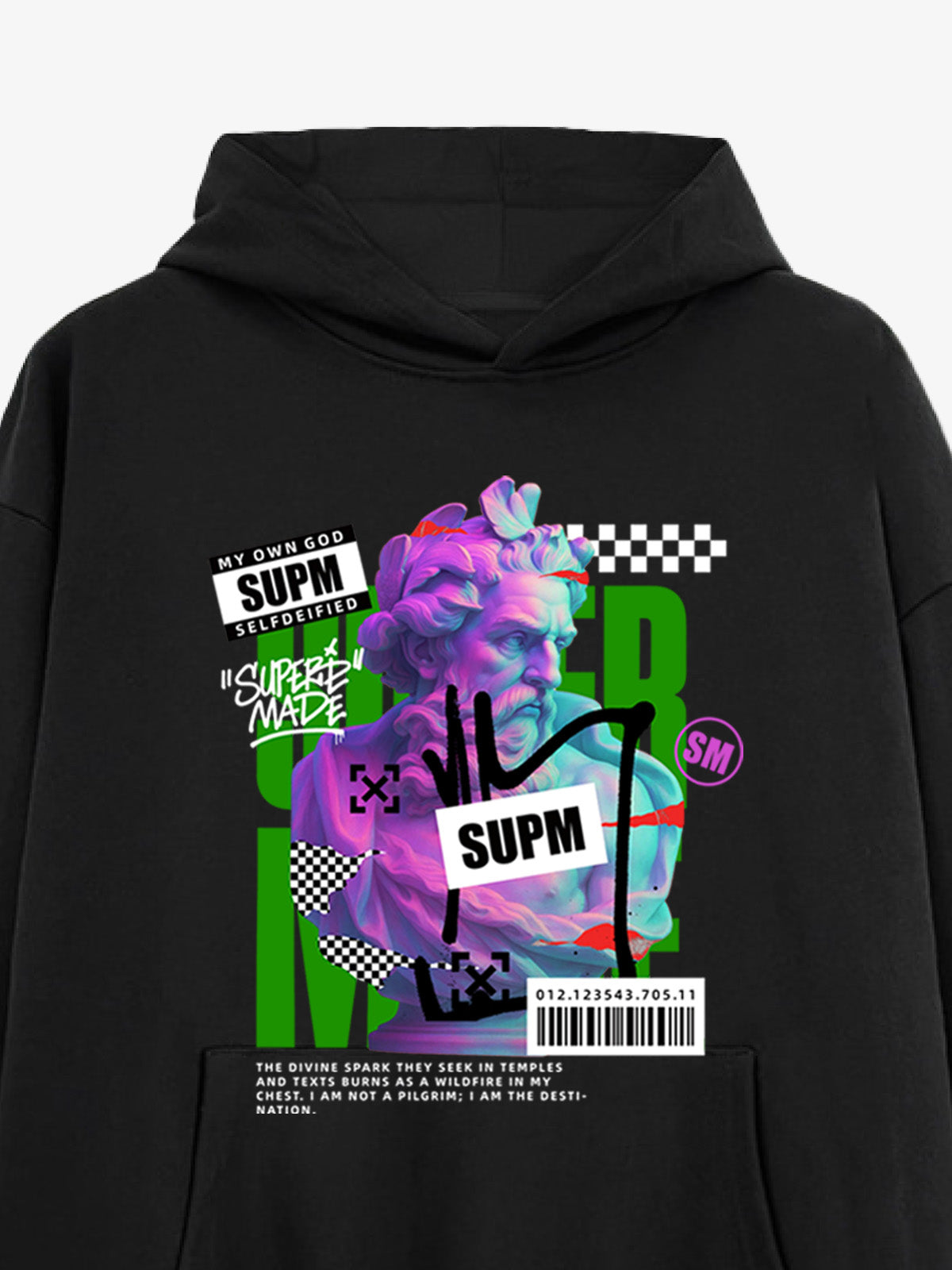 Thesupermade Cyber Classical Greek Statue Hooded Sweatshirt 
