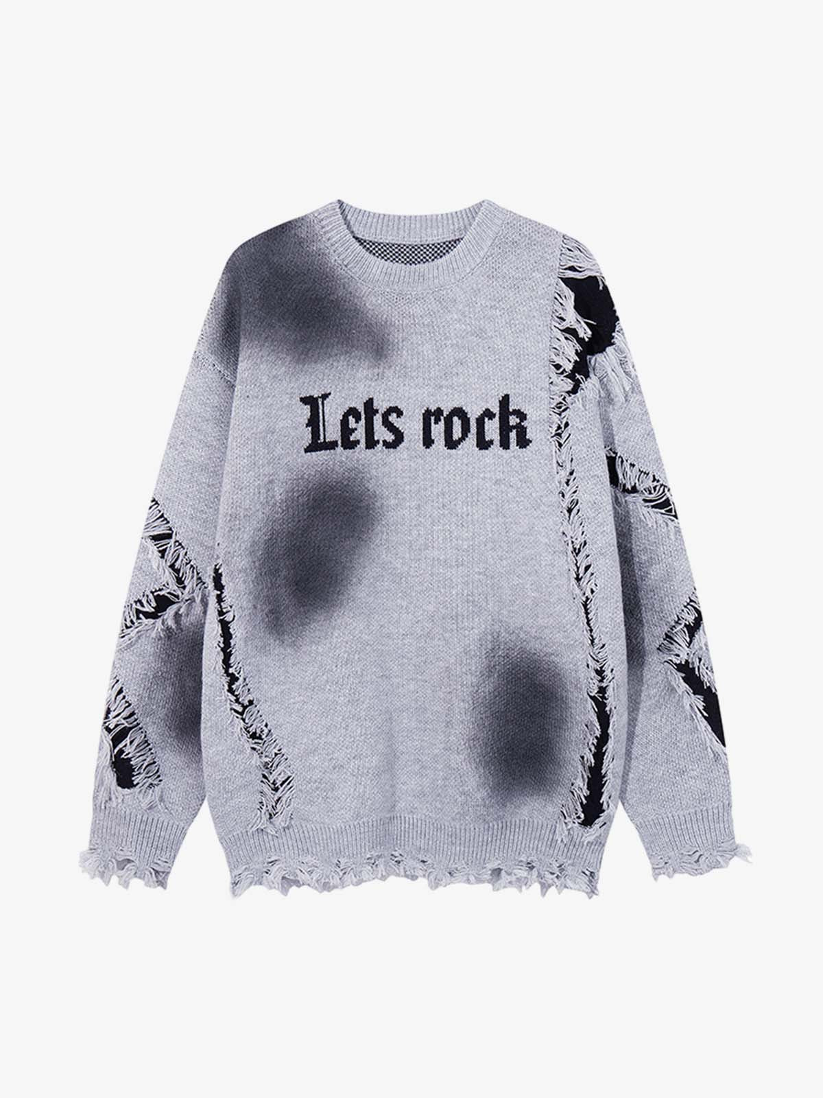 Raw Edge Damaged Dirty Dyed Niche  Sweatshirt 
