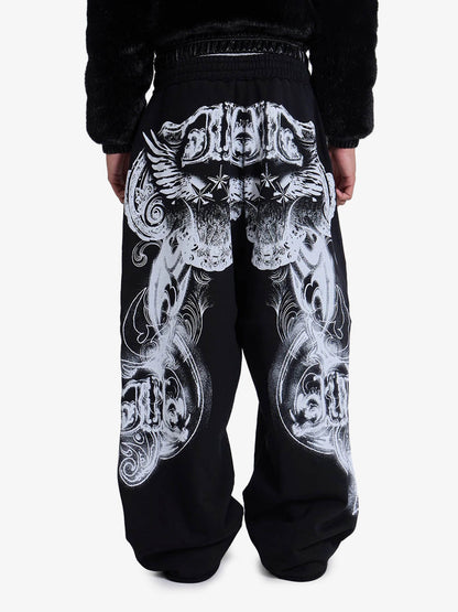 Dark Gothic Graphic Baggy Sweatpants