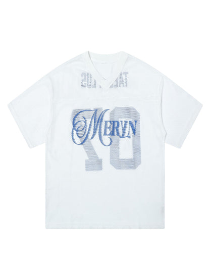 Jersey Mesh Blouse Hollow T-shirt 