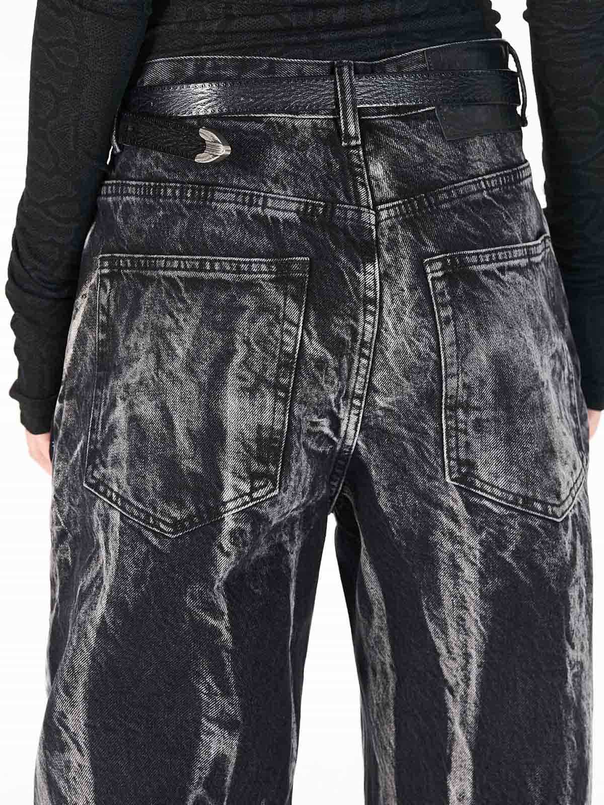 Washed Graphic Patch Baggy Jeans 