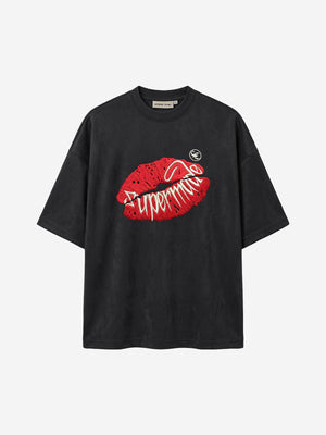 Suede Oversized Streetwear T-Shirt