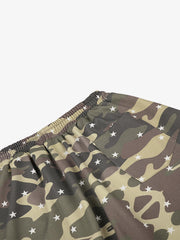 Striped Camo Color Block Wide-Leg Sweatpants