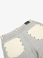 Striped Color Block Pocket Jeans; Gray / S, Gray / M, Gray / L, Gray / XL, Gray / 2XL