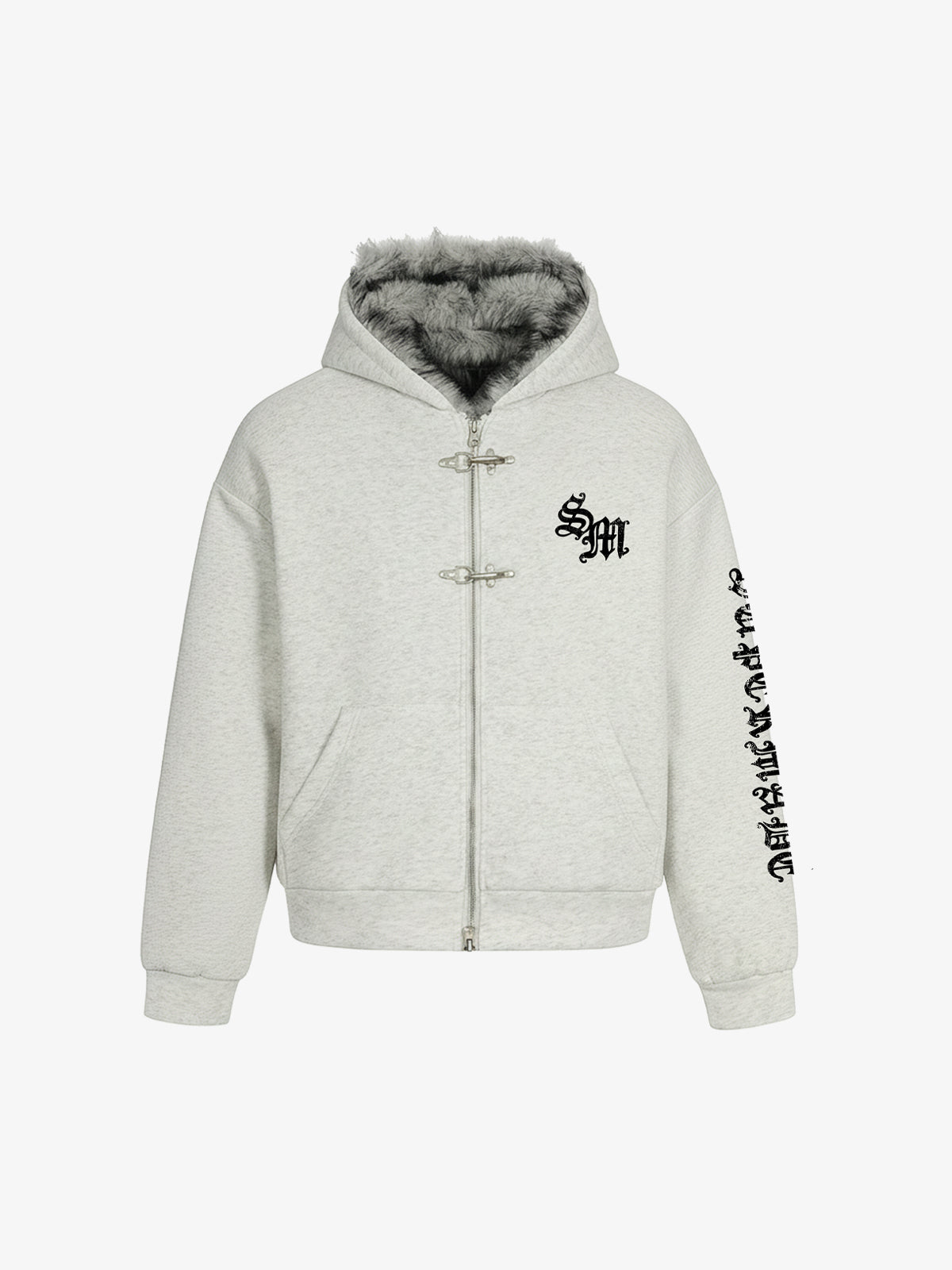 Stylish Graphic Hoodie with Faux Fur Trim for All-Season Wear 