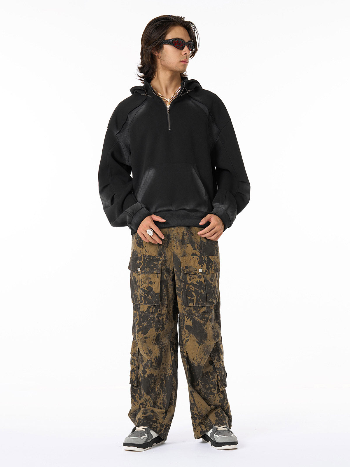 Stylish Wide-Leg Pants with Unique Star Print Design for Casual Wear 