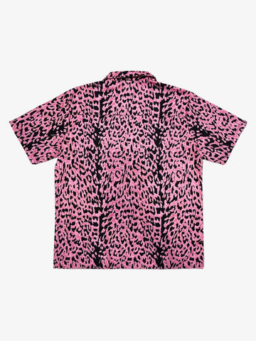 Cyber Punk Leopard Print Camp Collar Boxy Shirt 
