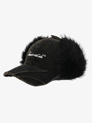 Street-style Retro Distressed Corduroy Duckbill Cap