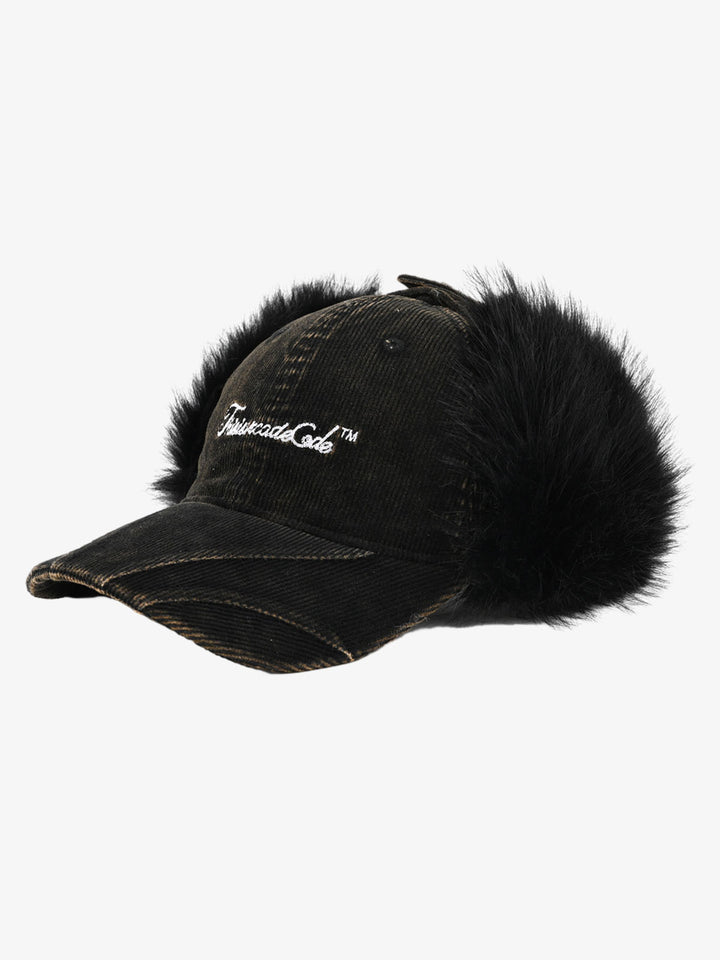 Street-style Retro Distressed Corduroy Duckbill Cap