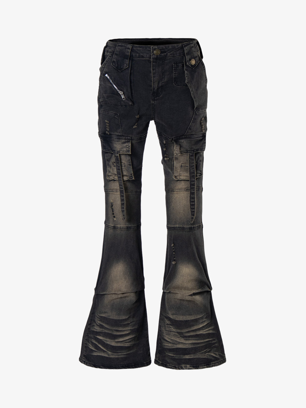 Multi-Pocket Low Rise Bootcut Jeans