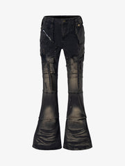 Multi-Pocket Low Rise Bootcut Jeans