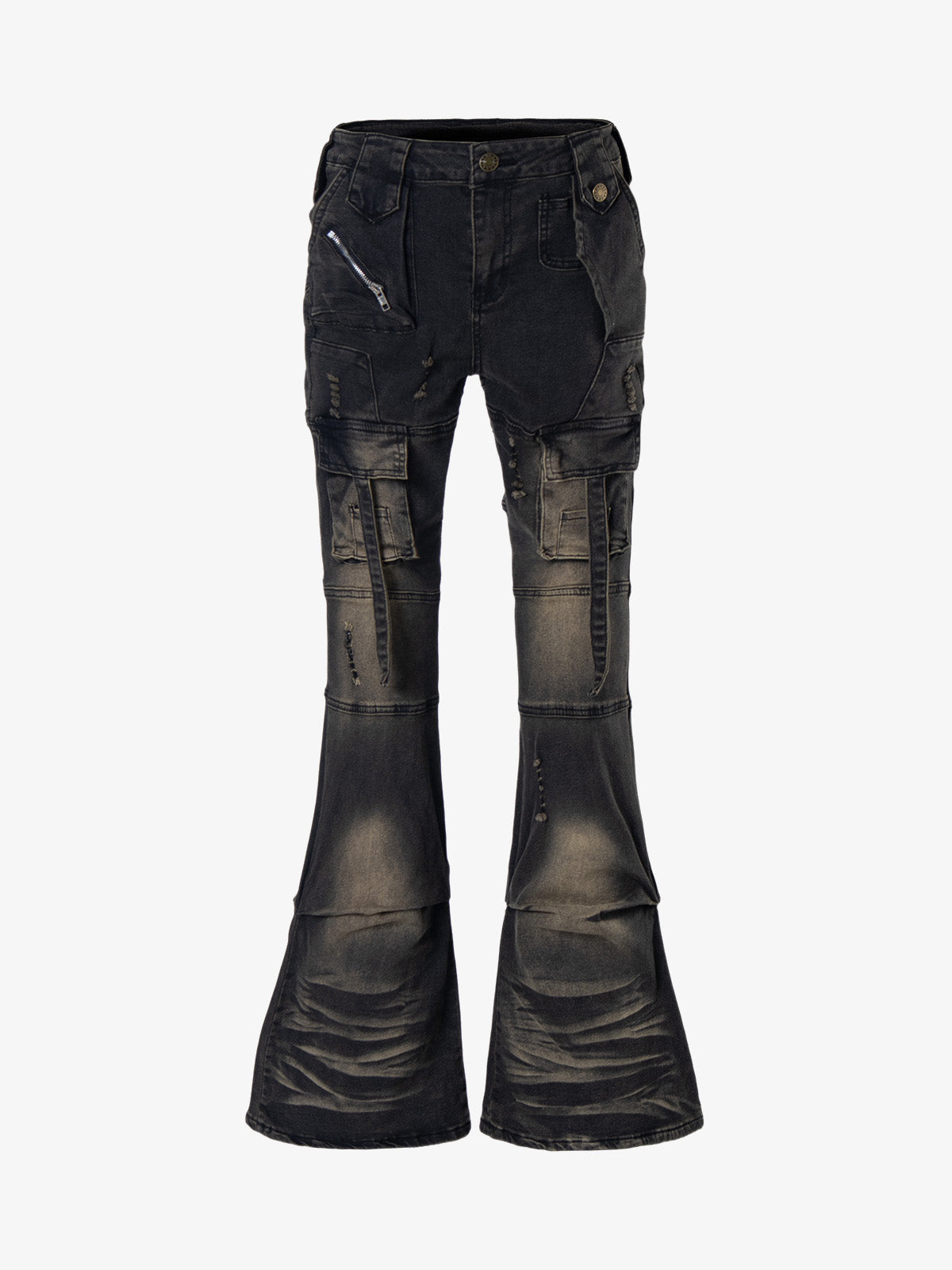 Multi-Pocket Low Rise Bootcut Jeans