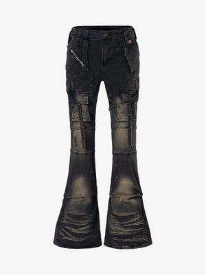 Multi-Pocket Low Rise Bootcut Jeans
