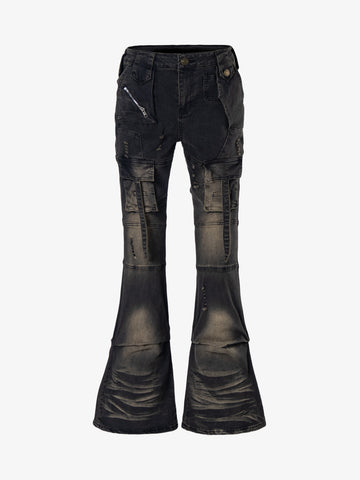 Multi-Pocket Low Rise Bootcut Jeans