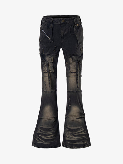 Multi-Pocket Low Rise Bootcut Jeans