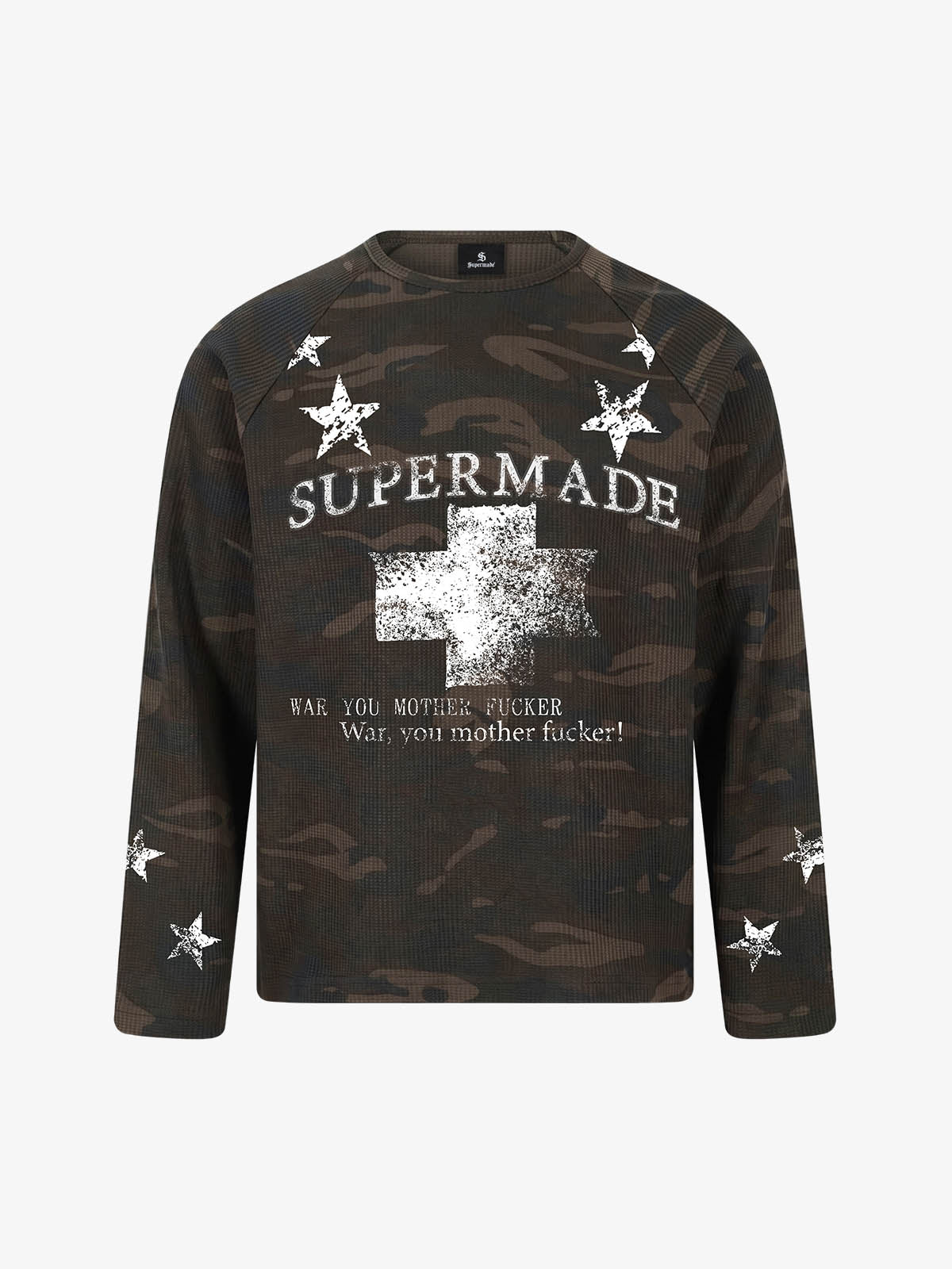 Cross Star Camo Waffle Raglan Long Sleeve Tee
