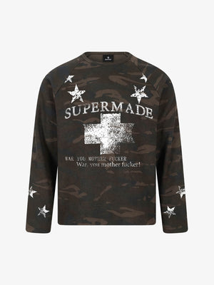 Cross Star Camo Waffle Raglan Long Sleeve Tee