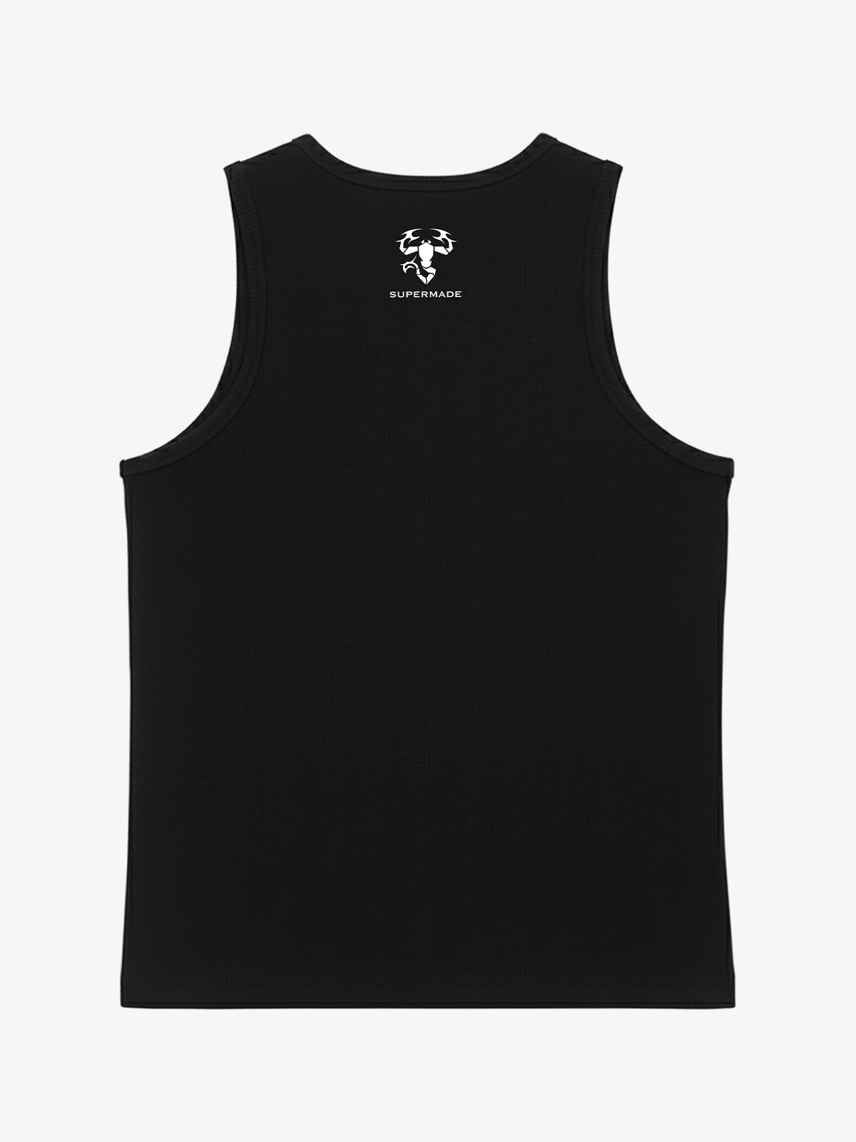 Cotton-blend black, white and gray vest with scorpion embroidered logo and deformed logo print 