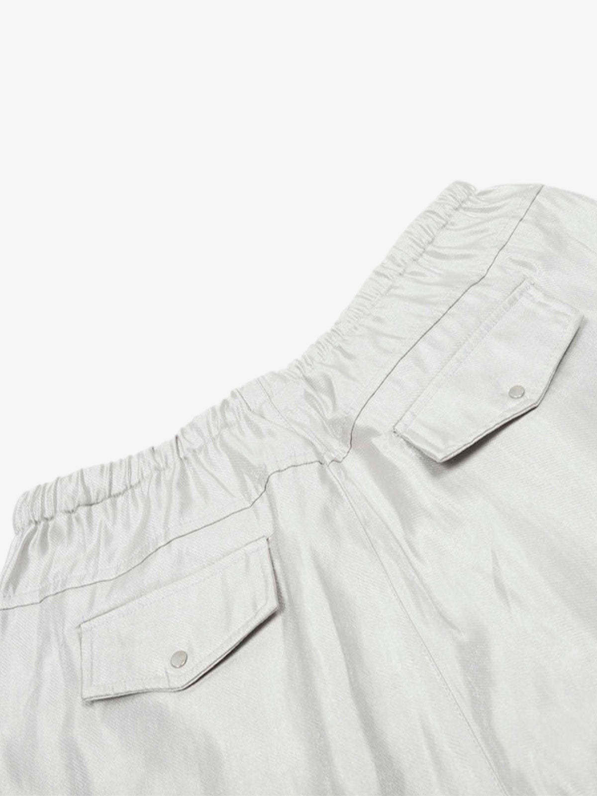 High Street Rivet Pleated Workwear Multi-pocket Casual Pants 