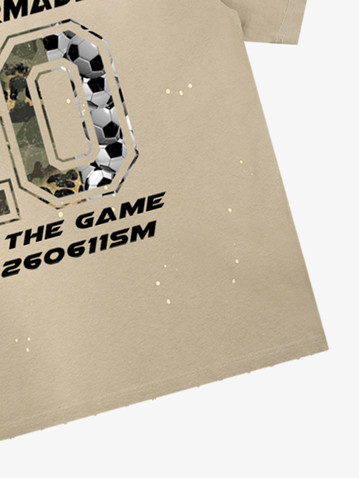 Cotton Supermade 10 Graphic T-Shirt with Camo and Soccer Ball Print for Casual Wear 