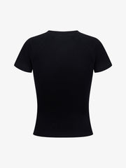Cutout Rhinestone Short Sleeve Tee