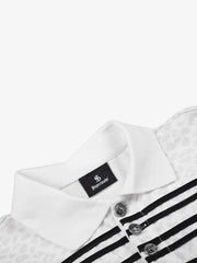 Leopard Graphic Chinese Knot-Button Long Sleeve Polo