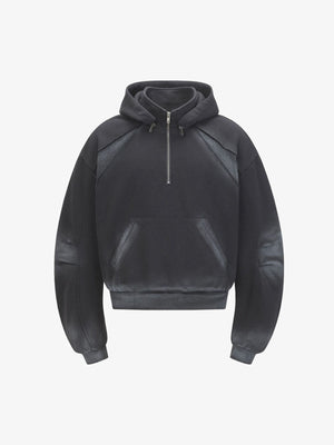 Soft Fleece Half-Zip Hoodie for Men Women - Lightweight Sweatshirt with Kangaroo Pocket and Ribbed Hem 