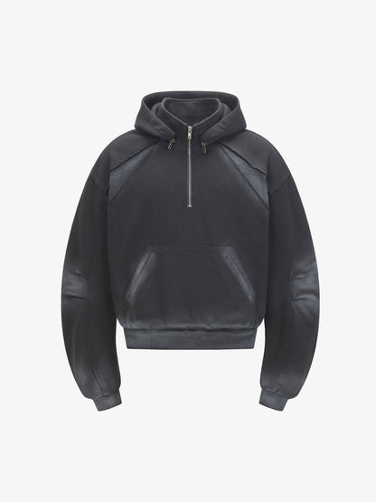 Soft Fleece Half-Zip Hoodie for Men Women - Lightweight Sweatshirt with Kangaroo Pocket and Ribbed Hem 