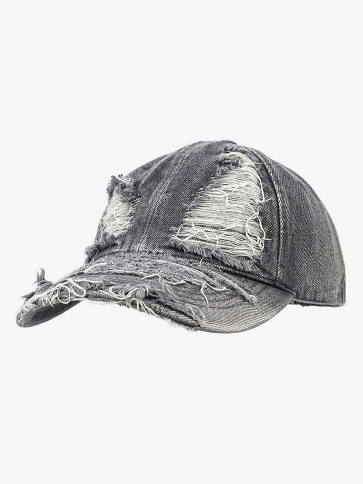 Distressed Denim Baseball Cap for Trendy Looks 