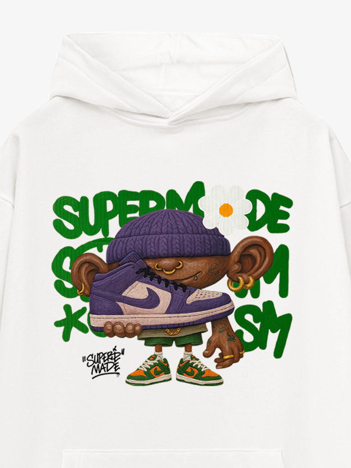 Thesupermade Street Cartoon Trend Sneakers Boy Hooded Sweatshirt 