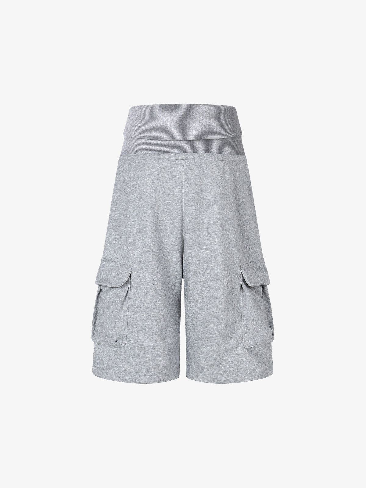 Short cargo en polaire, taille haute, jambes larges, coupe ample, style streetwear