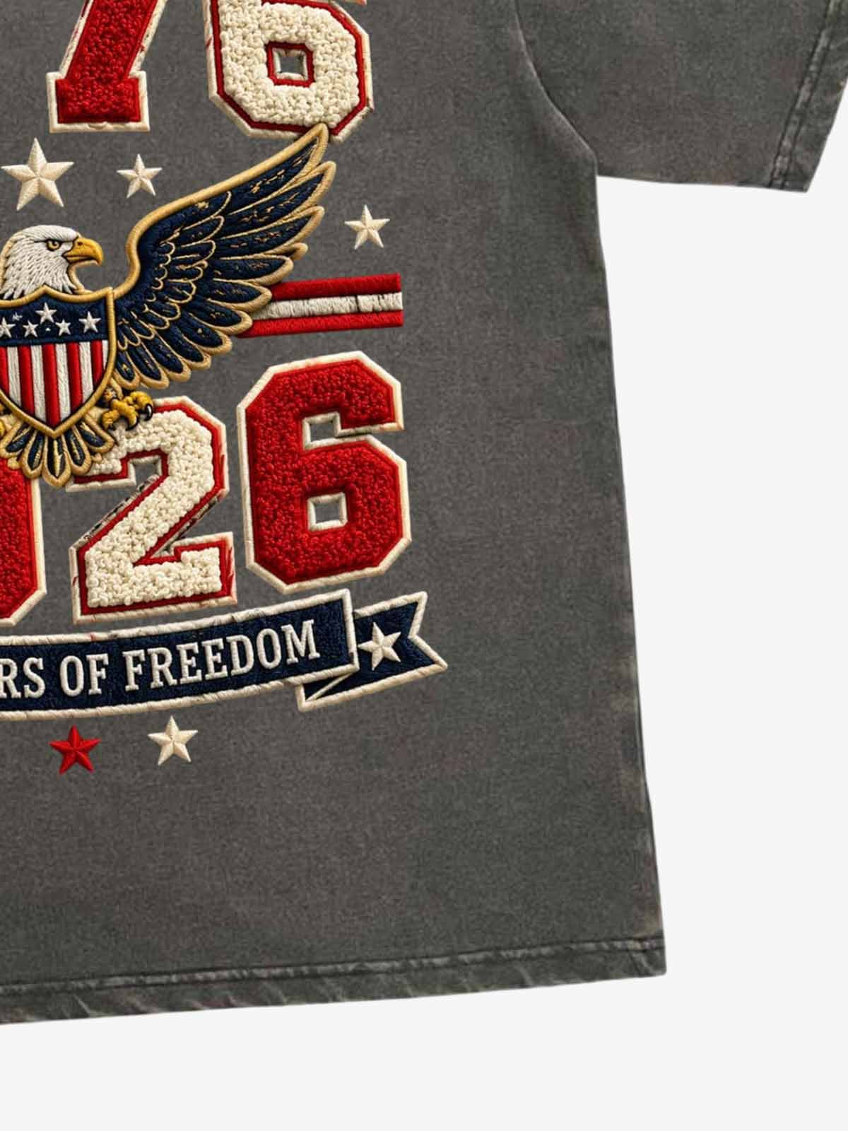 Towel Embroidery Washed Vintage T-Shirt 