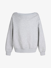 Sequin Wings Off-Shoulder Sweatshirt
