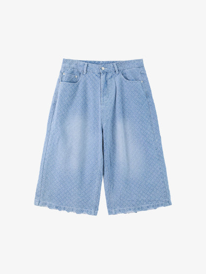 Light Blue Denim Wide-Leg Bermuda Shorts for Women High Waist Relaxed Fit Summer Casual Pants 