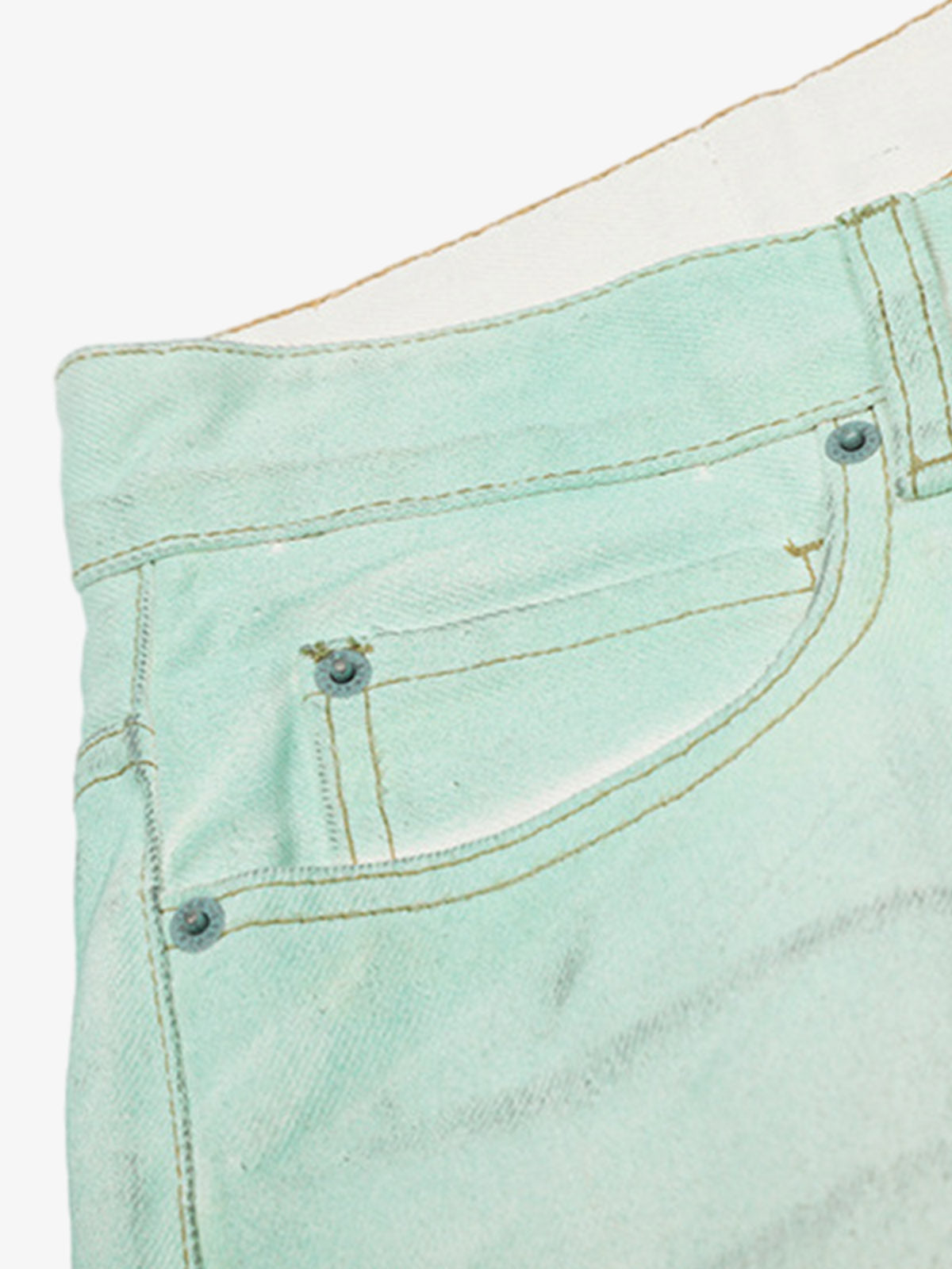 Distressed Handmade Luminous Mud-dyed Paint Jeans 