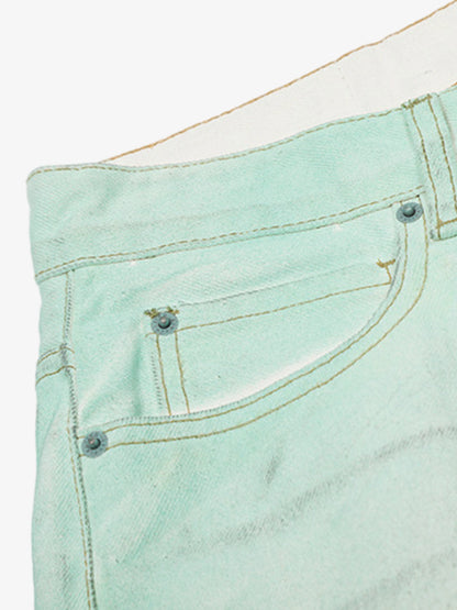 Distressed Handmade Luminous Mud-dyed Paint Jeans 