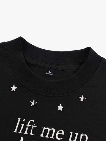 Retro Star Print Long-Sleeved T-Shirt 