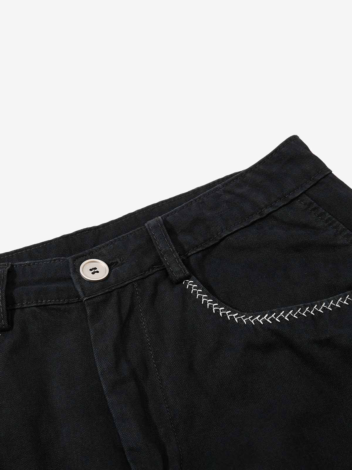 Multi-Pocket Wide-Leg Cargo Pants 