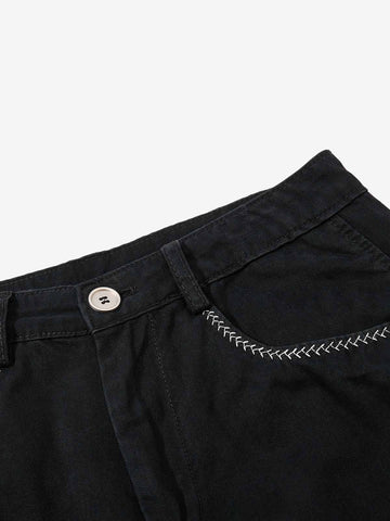 Multi-Pocket Wide-Leg Cargo Pants 