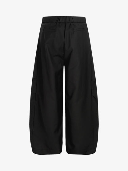 Pleated Drawstring Scimitar Track Pants 
