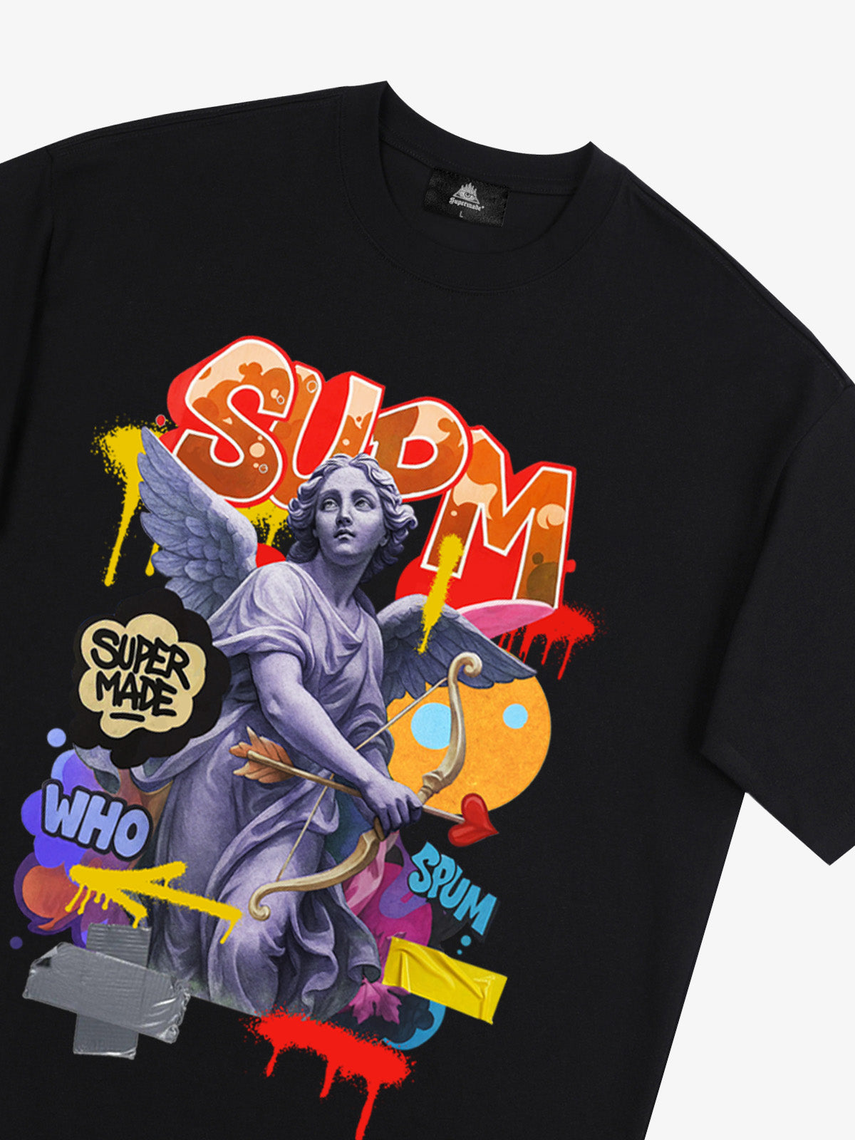 Retro Angel Statue Graffiti T-Shirt 